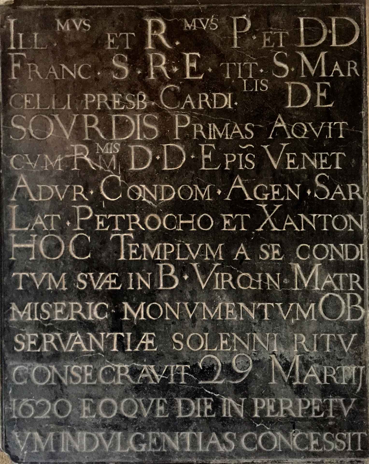 Plaque de consécration de l'église Saint-Bruno